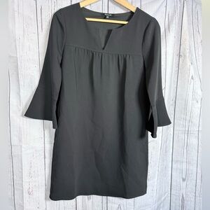 Madewell Women’s Shift Dress  Size XXS Black Long bell Sleeve w pockets
